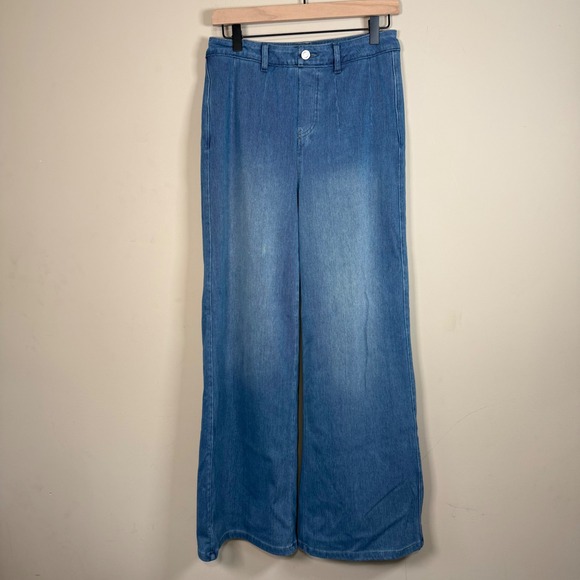 HALARA Denim - Halara Flex High Waisted Tummy Control Wide Leg Casual Jeans Lightweight Stretch